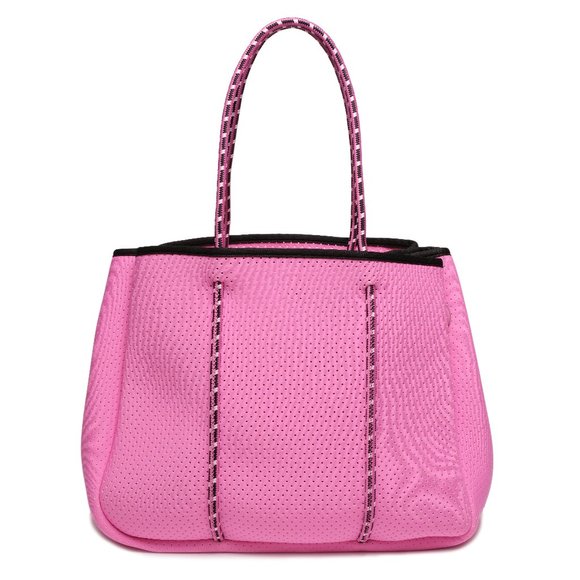 Annabel Ingall Handbags - Annabel Ingall candy pink neoprene shopper tote